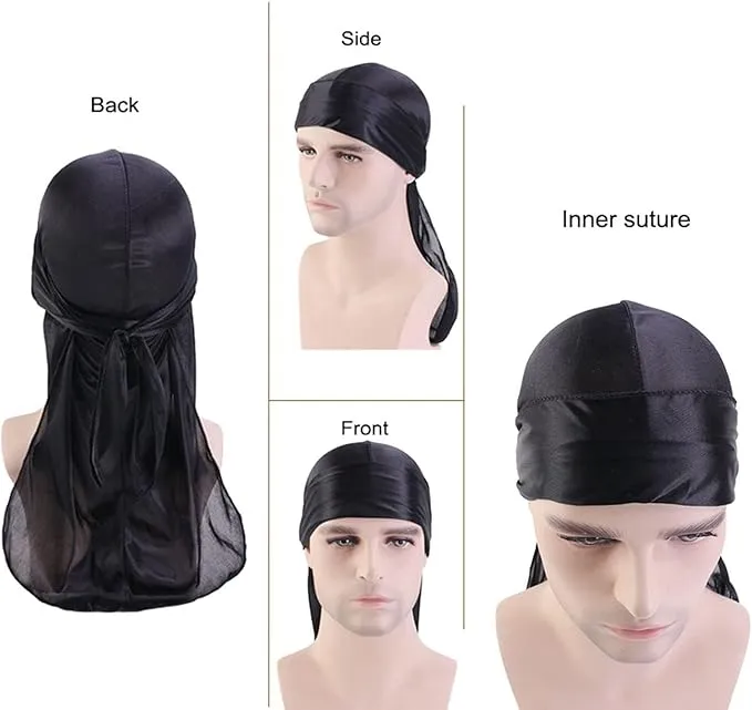 1 Pcs Silky Cap, Velvet Durag for Men and Women - Perfect for 360 Waves, Dreadlocks and, Premium Velvet for Headwrap, Ultra-Soft, Accessory(Black)