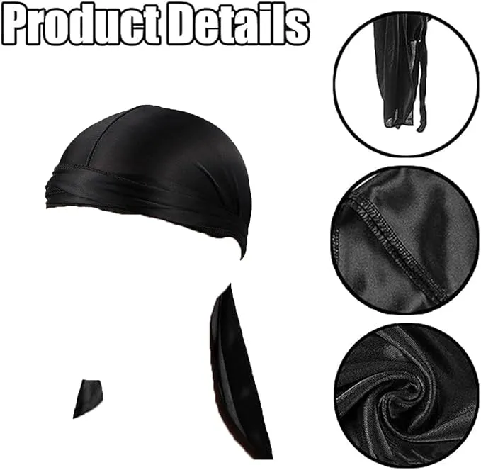1 Pcs Silky Cap, Velvet Durag for Men and Women - Perfect for 360 Waves, Dreadlocks and, Premium Velvet for Headwrap, Ultra-Soft, Accessory(Black)