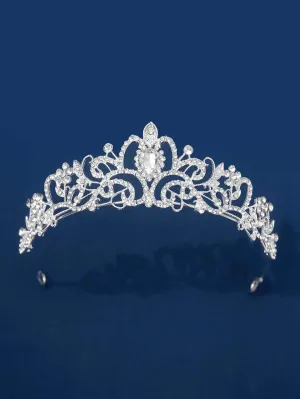 12142 1c-03-03 Diadema nupcial elegante con diseño de corona de diamantes de imitación