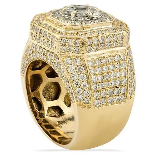 14k Yellow Gold Cluster Diamond Ring 8.96 Ctw