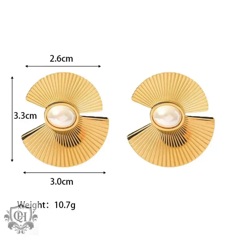 18K Gold Elegant Pearl Earrings