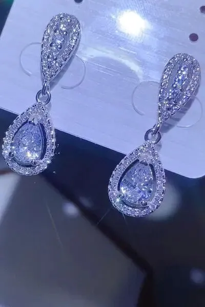 2 Carat Moissanite 925 Sterling Silver Teardrop Earrings