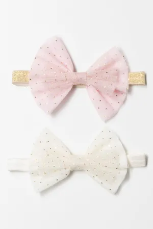 2 Pack Headband Pink And Cream