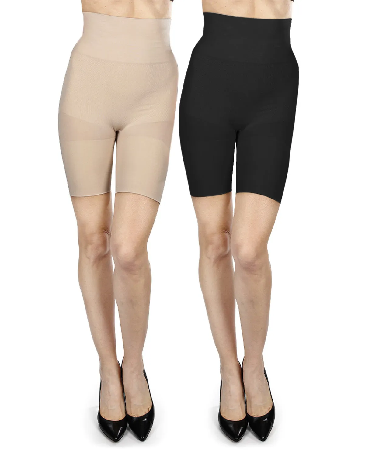 2 Pair Women's High-Waist Thigh Shapers