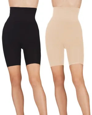 2 Pair Women's High-Waist Thigh Shapers