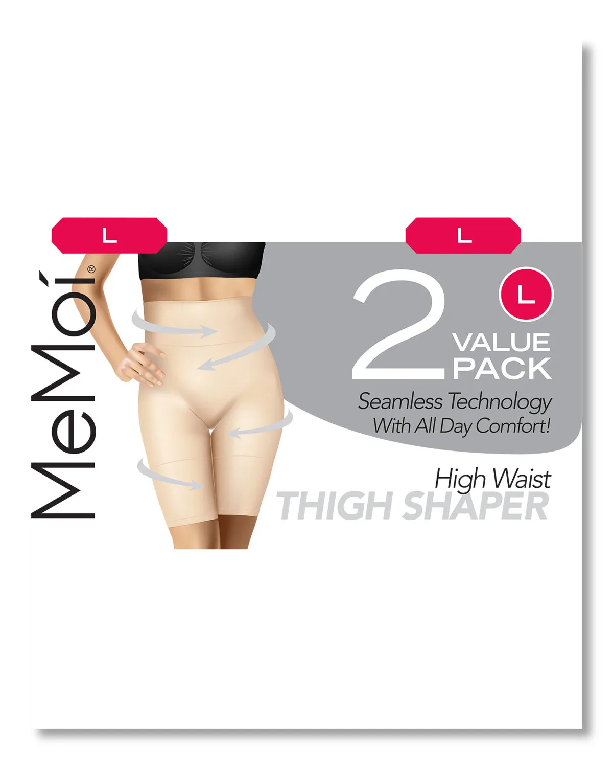 2 Pair Women's High-Waist Thigh Shapers