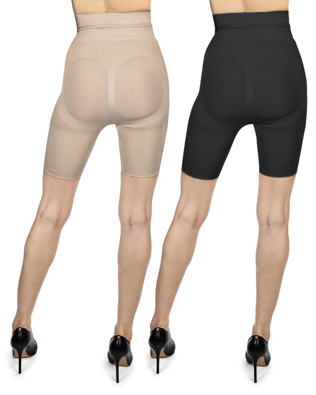 2 Pair Women's High-Waist Thigh Shapers