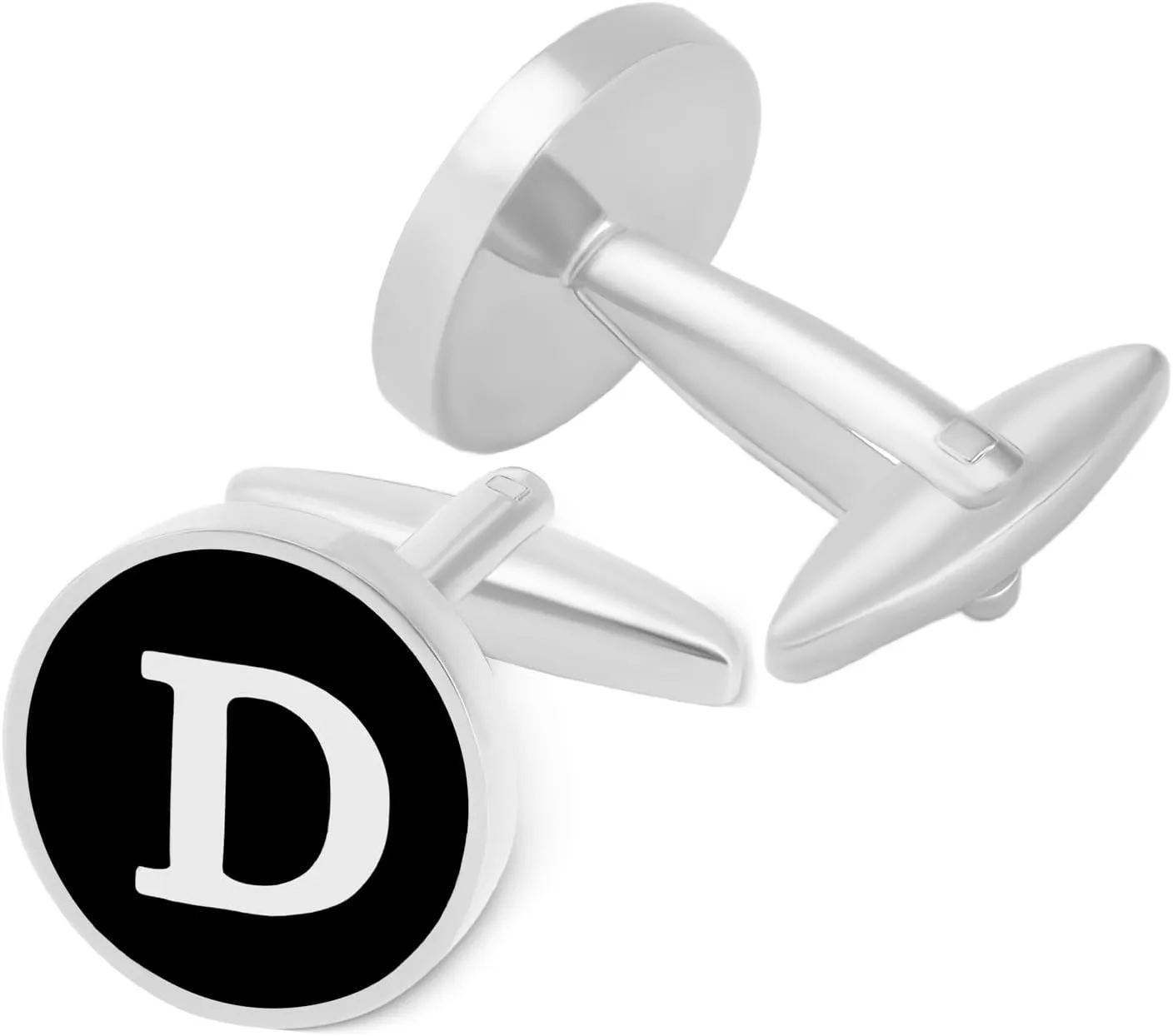 2 Pairs Initial Cufflinks For Men Classic Mens CuffLinks Set Letter Cuff Links for with Gift Box Silver Gold Cufflinks Gift for Groom Husband Father