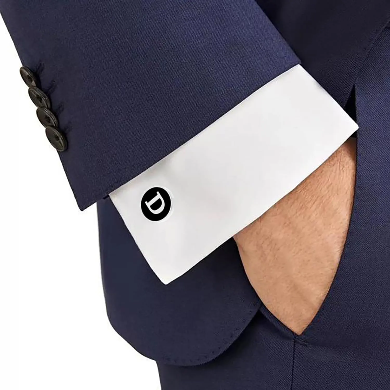 2 Pairs Initial Cufflinks For Men Classic Mens CuffLinks Set Letter Cuff Links for with Gift Box Silver Gold Cufflinks Gift for Groom Husband Father