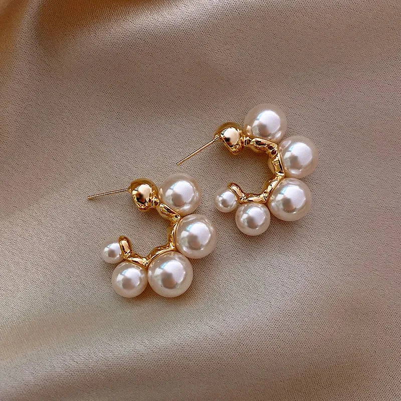 2022 New Classic Elegant Imitation Pearl Dangle Earrings For Women Crystal Long Tassel Exquisite Drop Earring Wedding Jewelry