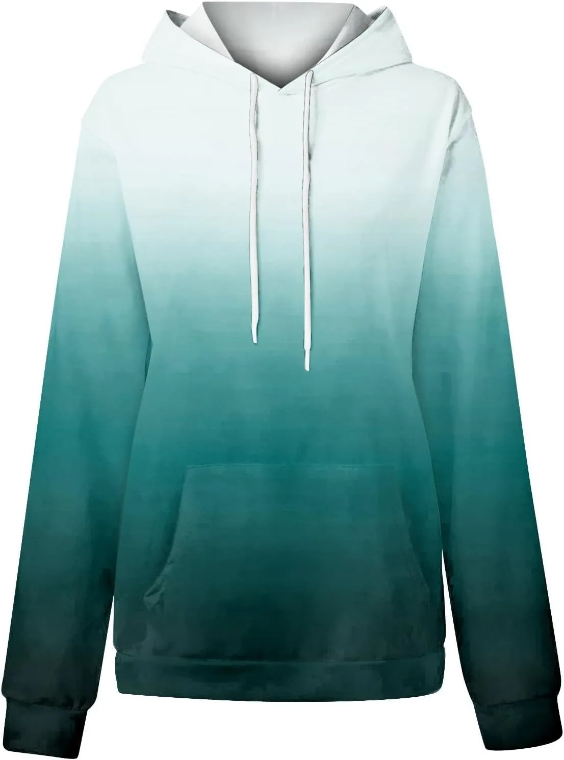 2024 Hoodies for Women Y2K Gradient Print Oversized Sweatshirt Casual Drawstring Hooded Pullover with Pocket