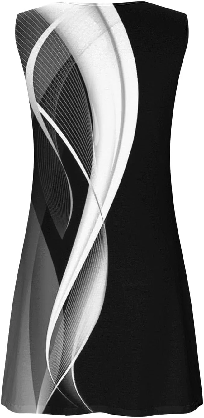 2025 Womens Summer Dresses Loose Sleeveless Button V-Neck Strap Sundress Casual Flowy Vacation Midi Dress