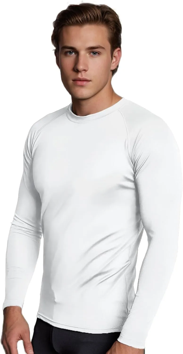3-5 Pack Shirts for Men Long Sleeve Shirt Wicking Sun Tee Shirts UV Protection T-Shirt for Casual Fishing Hiking Swim