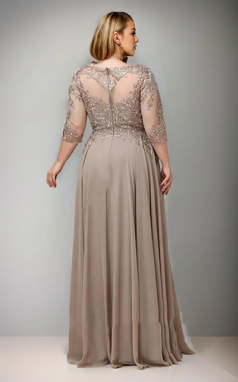 3/4 Sleeves Mother of The Bride Dresses for Women Lace Appliques Formal Dress Evening Gown