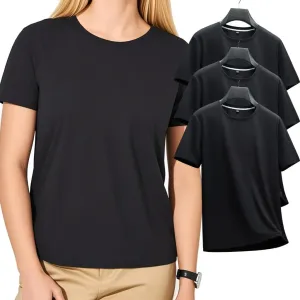 3pcs Women's Athletic T-Shirts Quick Dry Workout Running Swim Shirts for Women UPF 50  Sun Protection 1