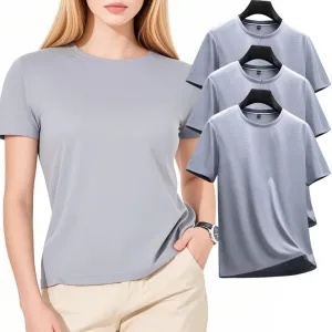 3pcs Women's Athletic T-Shirts Quick Dry Workout Running Swim Shirts for Women UPF 50  Sun Protection 1