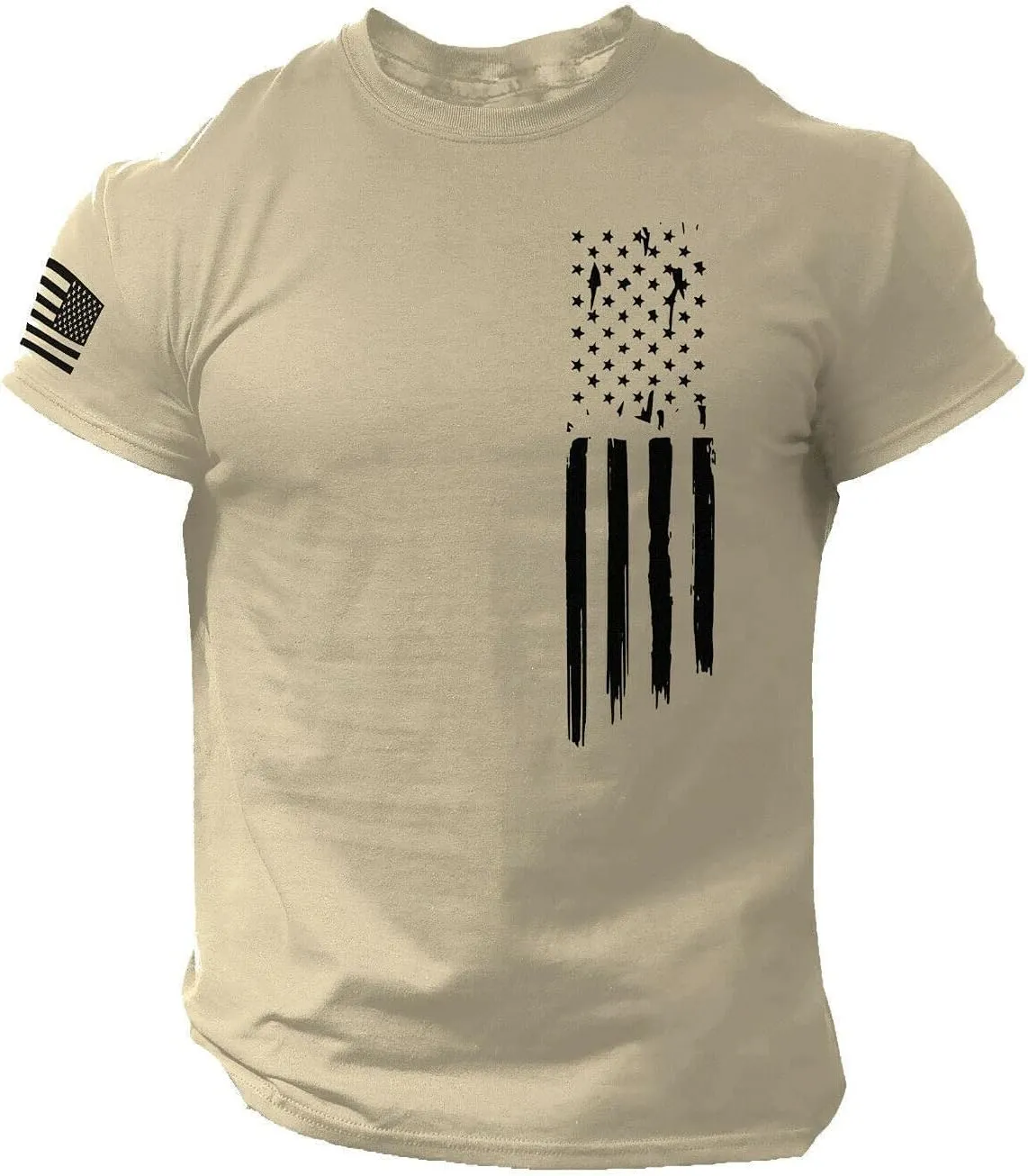 4th of July Shirts for Men Patriotic Short Sleeve Round Neck American Independence Day Flag Summer Shirts for Men Clothes