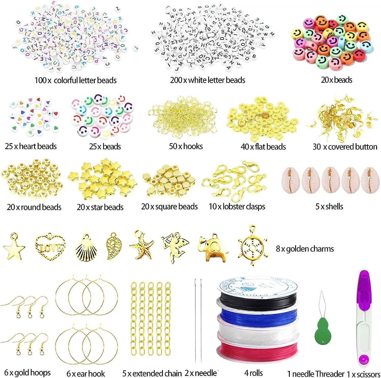 56  Colors Clay Beads for Bracelets Making, 11788Pcs Clay Bead Kit with 28 Kinds of Speckled & Mixed Colored Beads, 6Mm Heishi Beads Flat Polymer Clay Beads Kit with Letter Charms Jump Rings