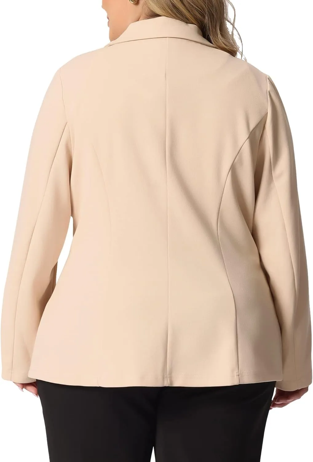 Agnes Orinda Plus Size Blazer for Women Notched Lapel V Neck Office Work Business Suits 2025 Jacket Blazers