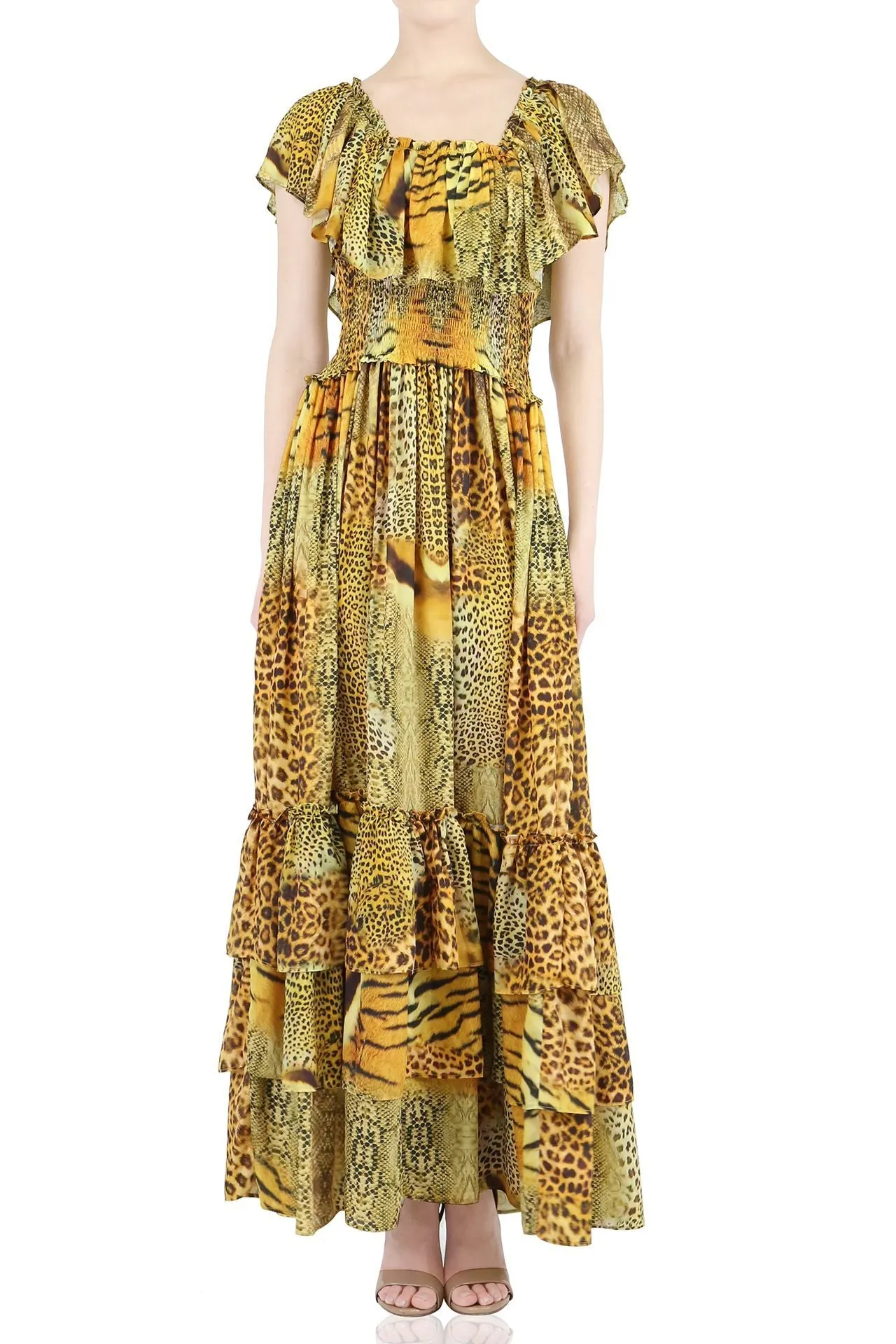 Animal Print Ruffle Dress