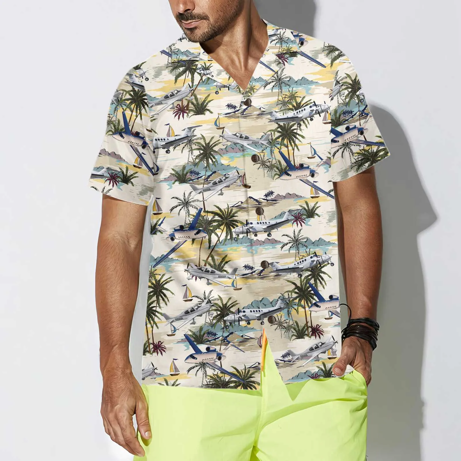 Army Aviation Aircraft Tropical Pattern Hawaiian Shirt, Tropical Aviation Aloha Shirt For Men, Best Gift For Summer, Husband, Wife, Boyfriend, Girlfriend