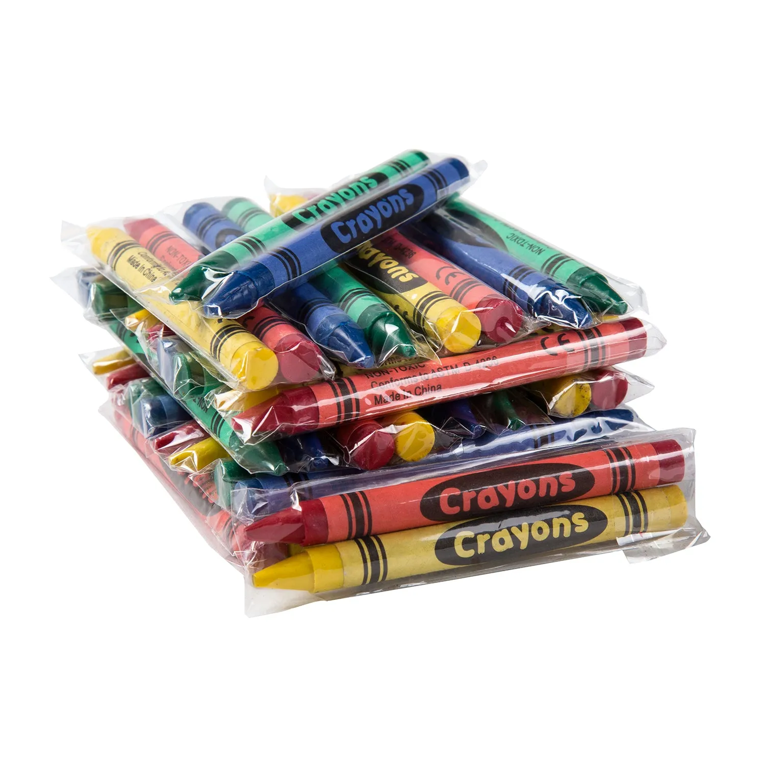 Assorted Color 2-Pack Cello Wrapped Crayons, Case of 1,000