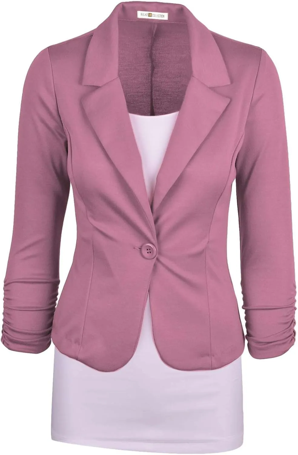 Aulin Collection Women's Casual Work Solid Color Knit Blazer