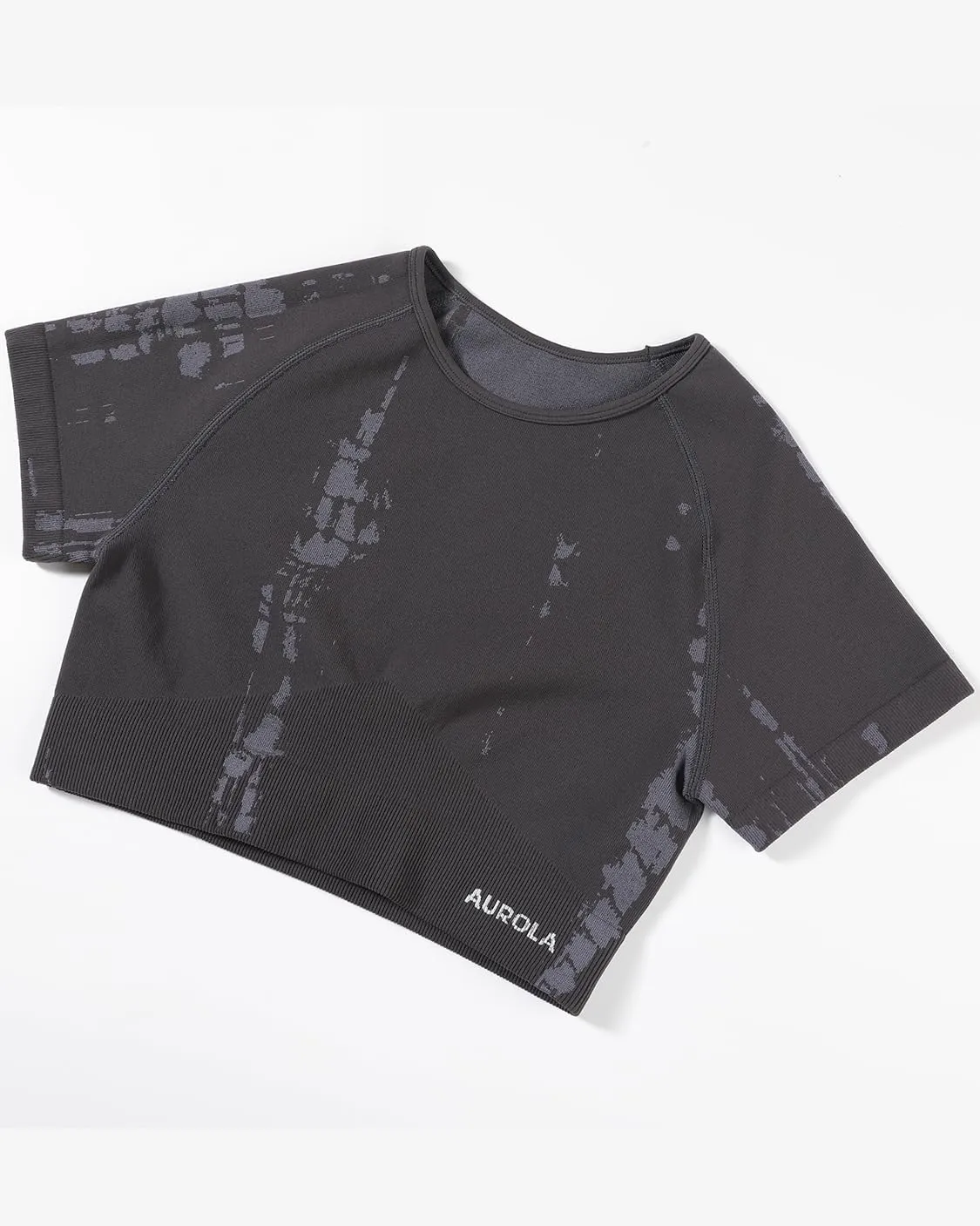 AUROLA Serpent Snake Seamless Workout T-Shirts for Women,Short Sleeve Crop Top Gym Yoga Athletic Shirts Tee