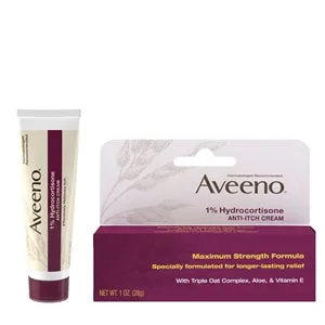 Aveeno Active Naturals Hydrocortisone Anti-Itch Cream-1 oz.-6/Box-4/Case