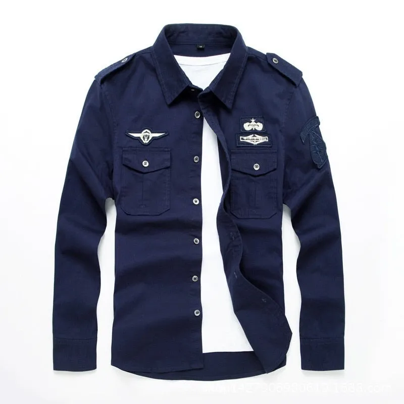 Aviator PatchLong Sleeve Button Up