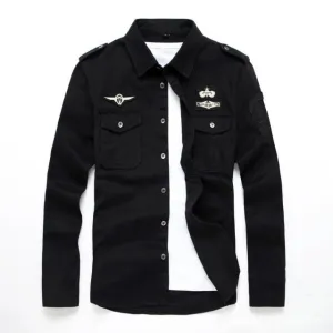 Aviator PatchLong Sleeve Button Up