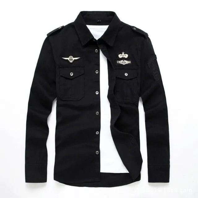 Aviator PatchLong Sleeve Button Up