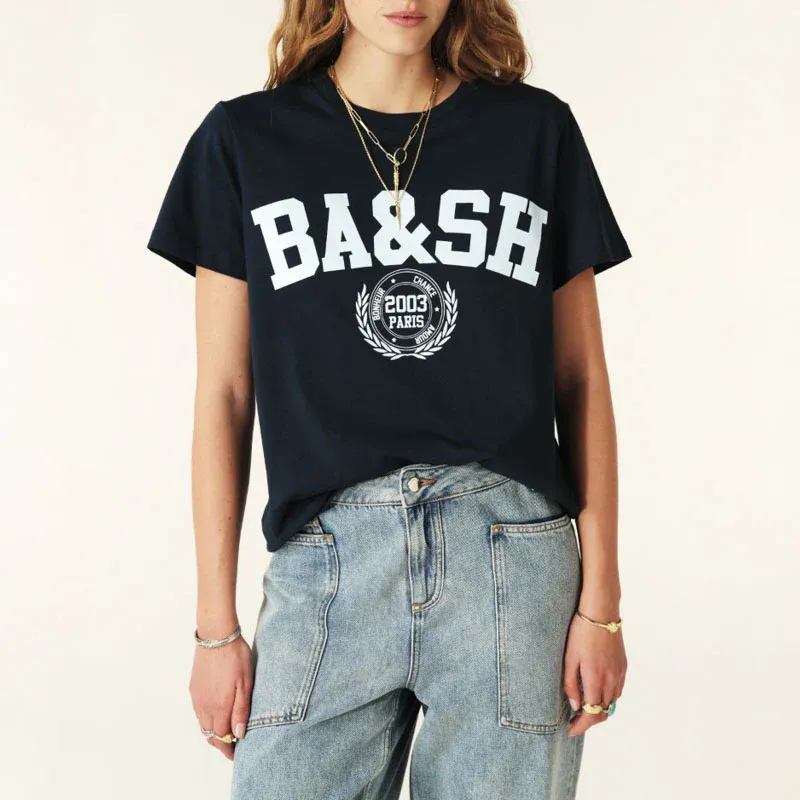 Ba&sh Ioni Logo T-shirt In Navy
