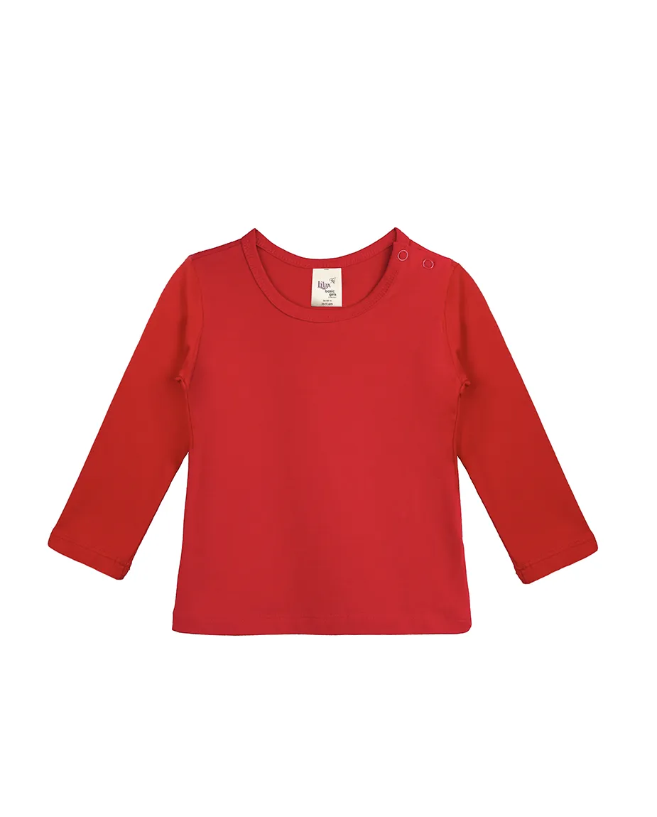 Baby Cotton Long Sleeve Basic Crewneck T-Shirt