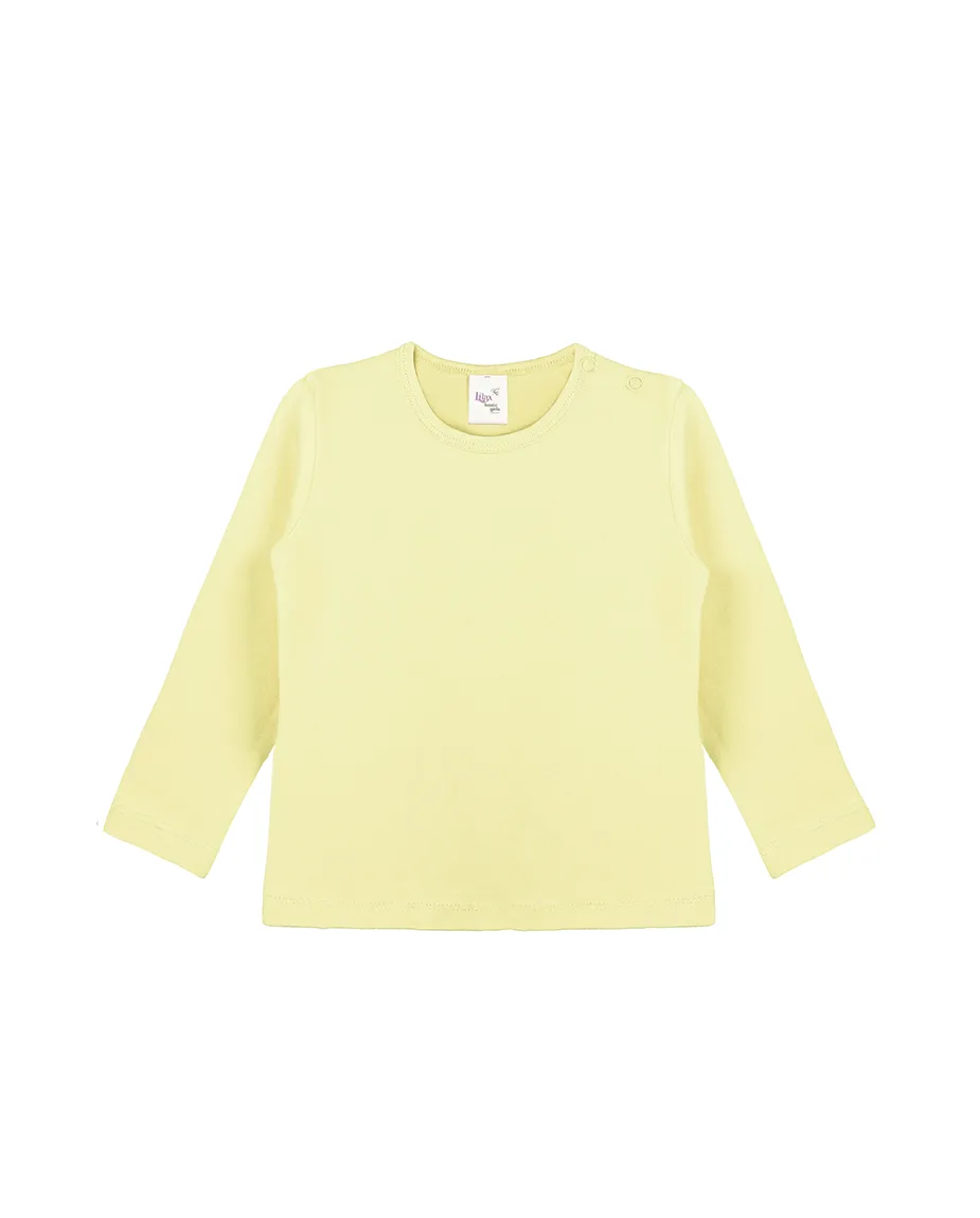 Baby Cotton Long Sleeve Basic Crewneck T-Shirt