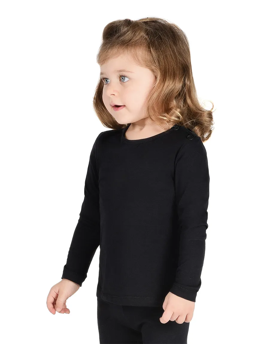Baby Cotton Long Sleeve Basic Crewneck T-Shirt