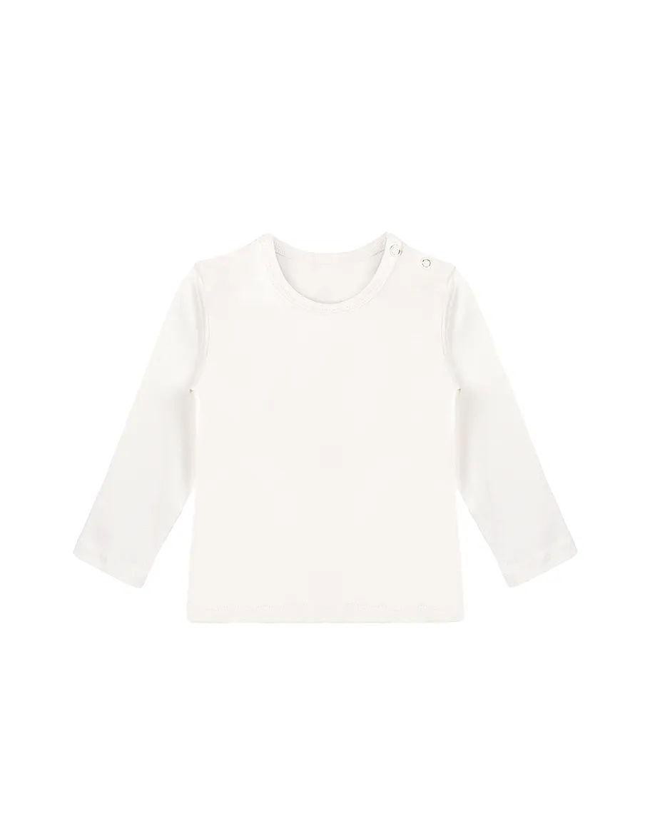 Baby Cotton Long Sleeve Basic Crewneck T-Shirt