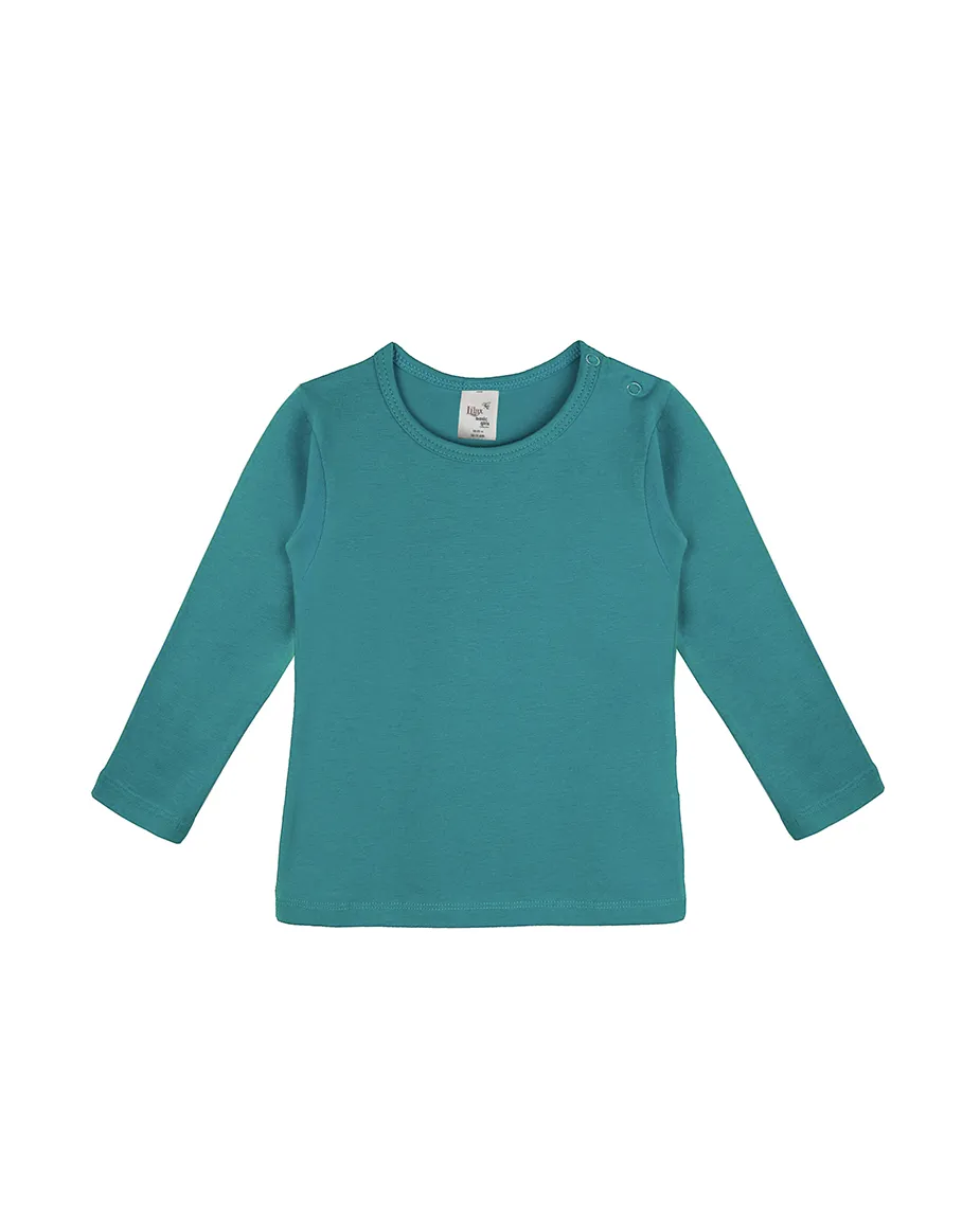 Baby Cotton Long Sleeve Basic Crewneck T-Shirt