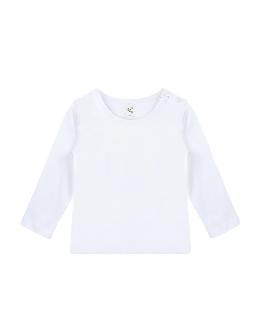Baby Cotton Long Sleeve Basic Crewneck T-Shirt