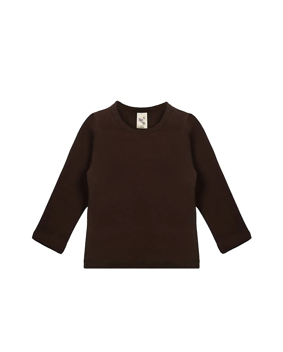 Baby Cotton Long Sleeve Basic Crewneck T-Shirt