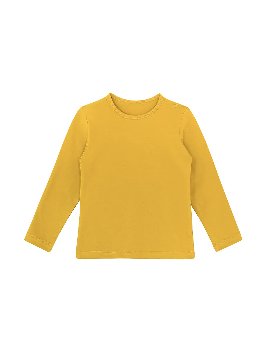 Baby Cotton Long Sleeve Basic Crewneck T-Shirt