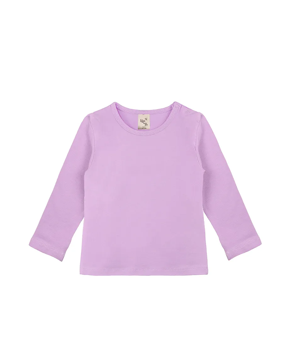 Baby Cotton Long Sleeve Basic Crewneck T-Shirt