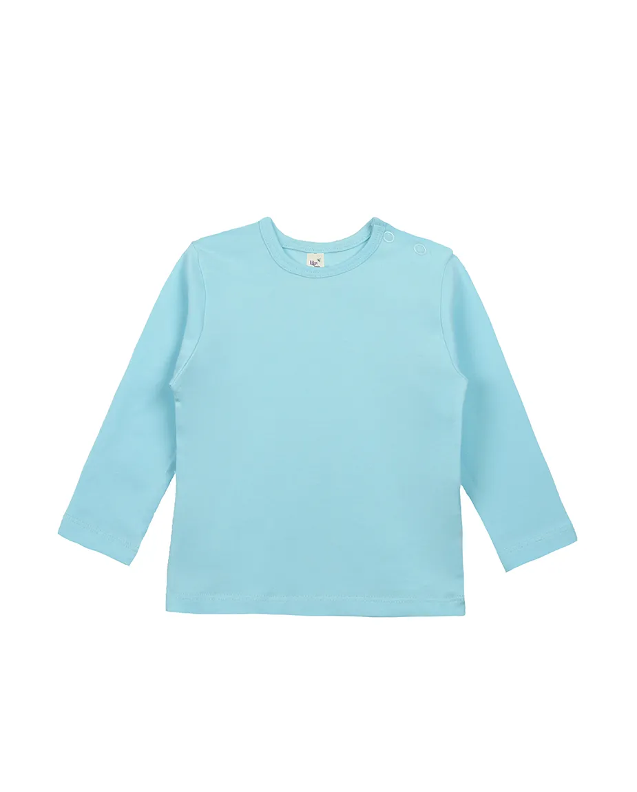 Baby Cotton Long Sleeve Basic Crewneck T-Shirt