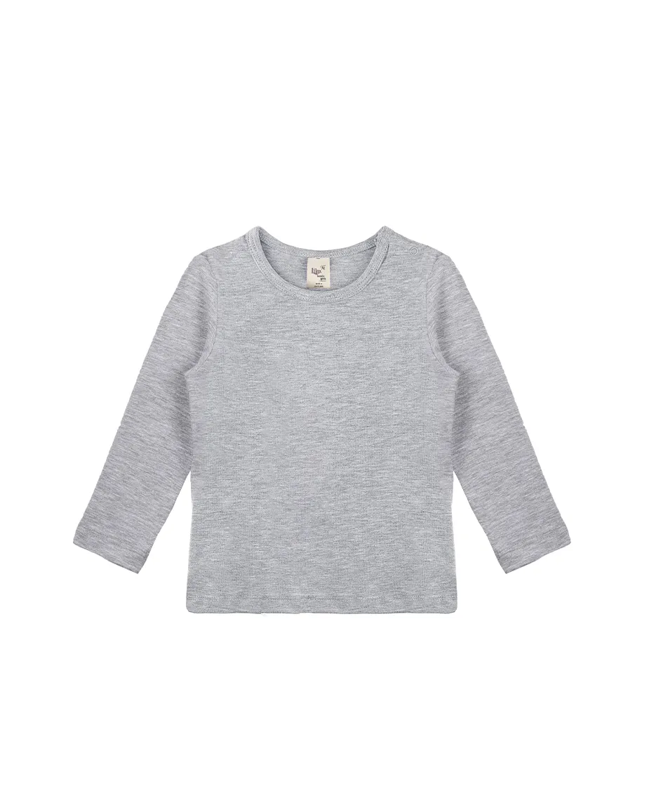 Baby Cotton Long Sleeve Basic Crewneck T-Shirt