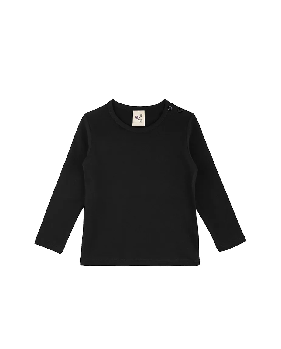 Baby Cotton Long Sleeve Basic Crewneck T-Shirt
