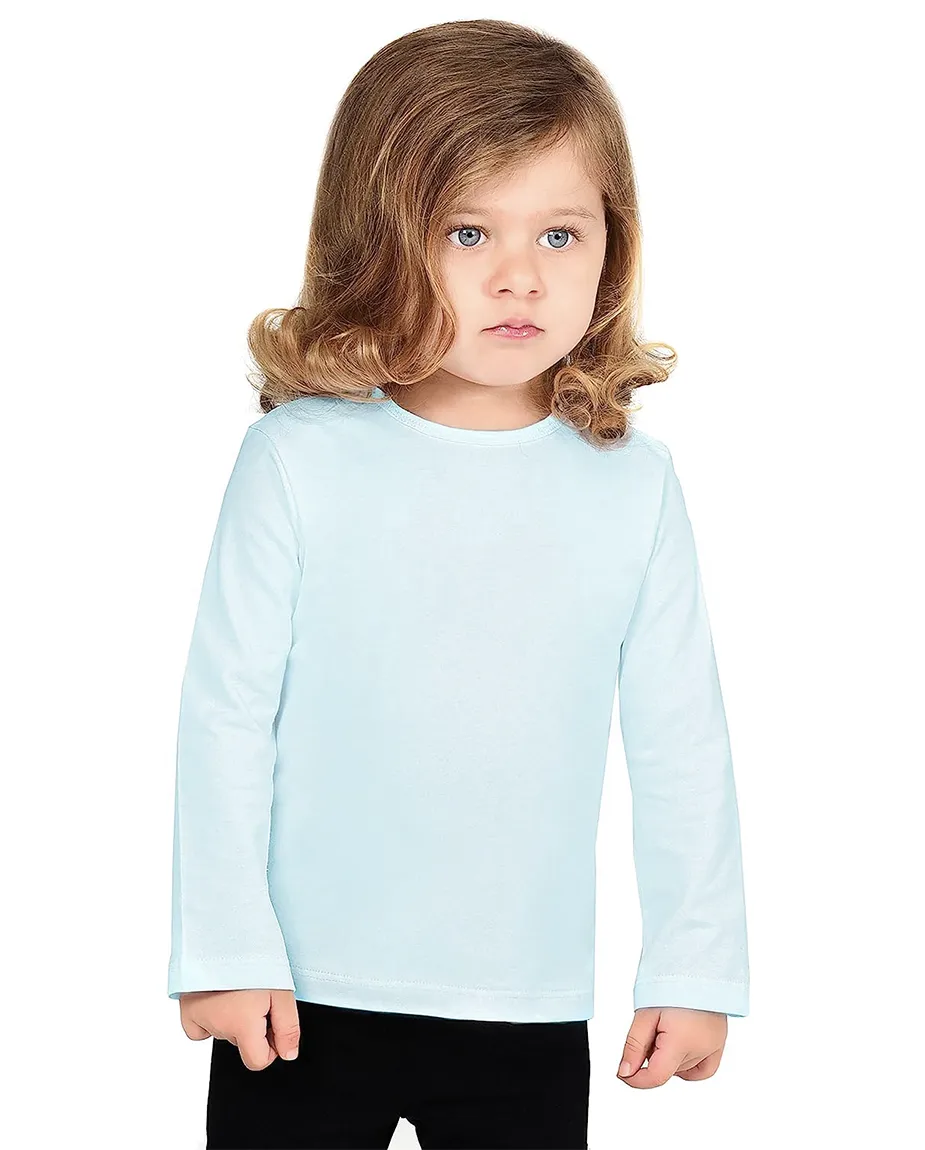 Baby Cotton Long Sleeve Basic Crewneck T-Shirt