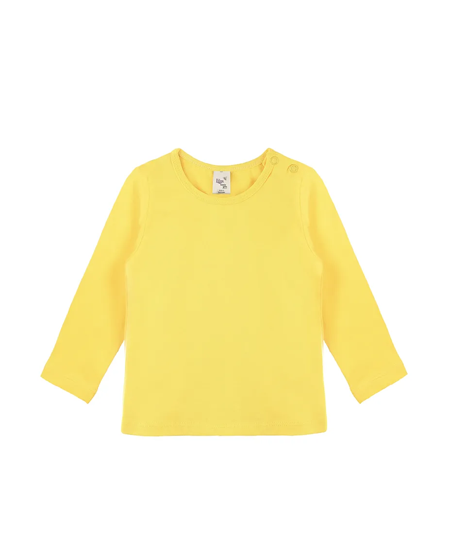 Baby Cotton Long Sleeve Basic Crewneck T-Shirt