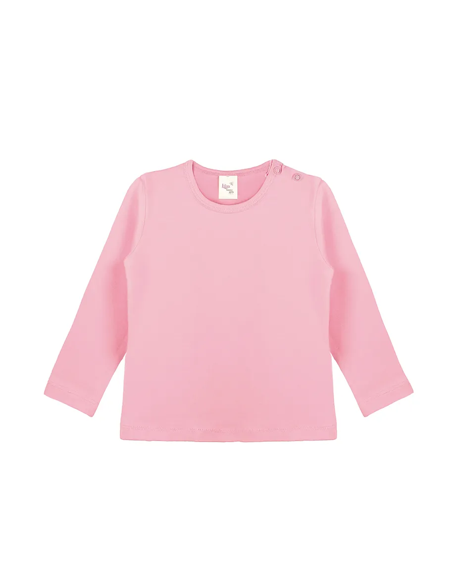 Baby Cotton Long Sleeve Basic Crewneck T-Shirt