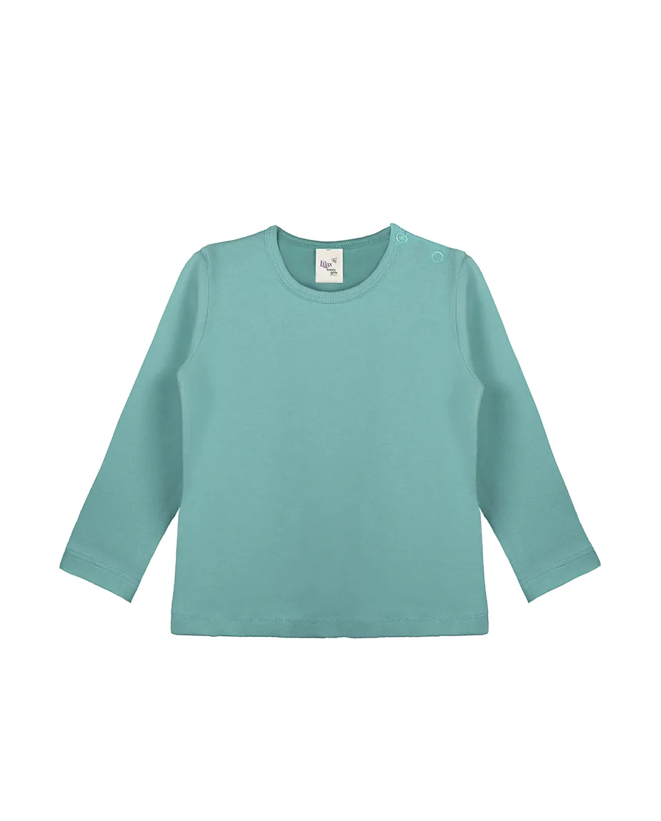 Baby Cotton Long Sleeve Basic Crewneck T-Shirt