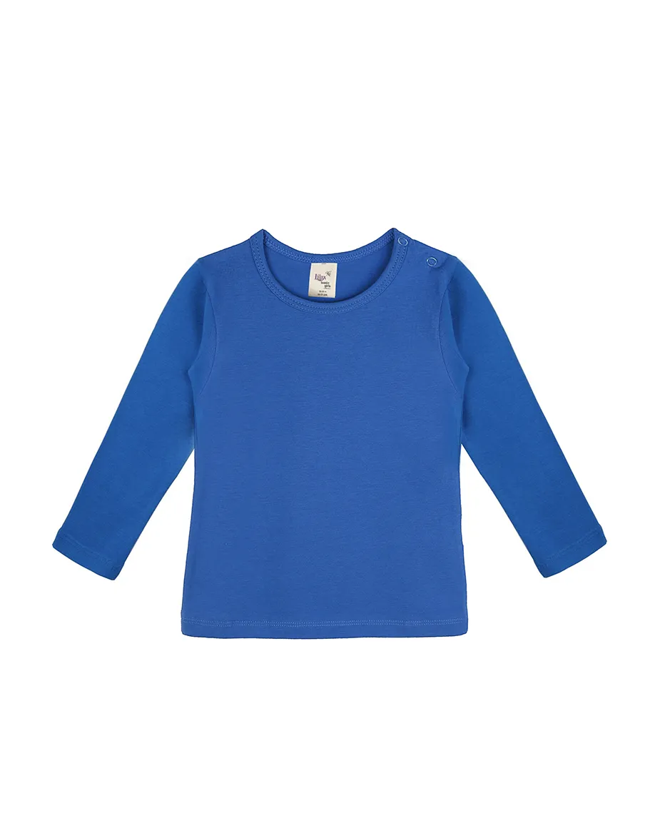 Baby Cotton Long Sleeve Basic Crewneck T-Shirt